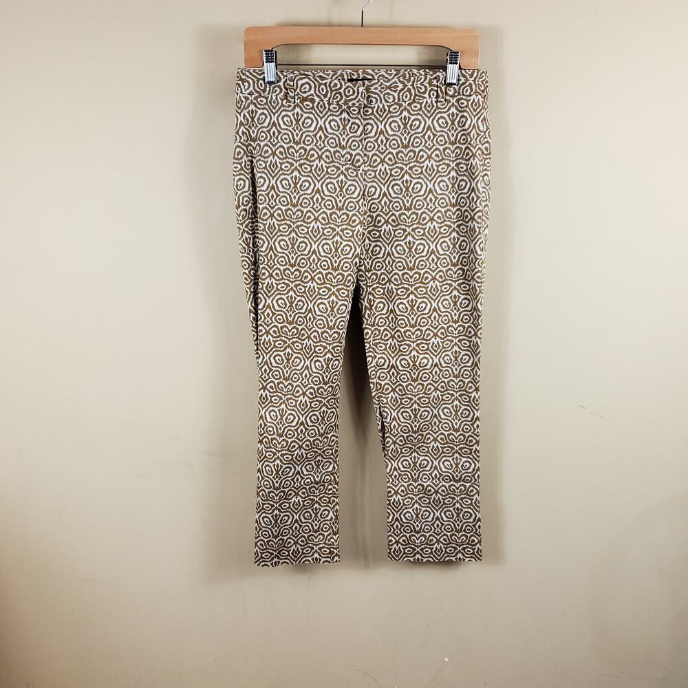 J. Crew Swirl Print City Fit Cropped Chino Pants Size 2